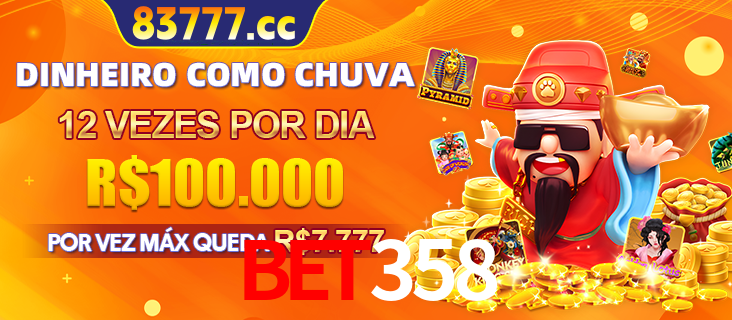 Banner do programa de recompensas Recomende para amigos do bet358, detalhando os bônus por convidar amigos, com prêmios que chegam a R$288.888.